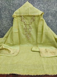 Prayosha Enterprise <b>Women</b> Lime Green Embroidered Salwar Suit Set With Matching Dupatta Straight <b>Kurta</b> Pants Traditional Indian E - Product Image 2