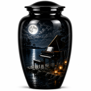 Pegatina Conmemorativa de Lujo para Cenizas con Urna de Esmalte para Cenizas Humanas, Diseño Lago Piono - Product Image 1
