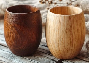 Solid Wood Coffee Mug Handmade Natural Wooden <b>Cup</b> Rustic Design Eco Friendly Drinking Mug <b>for</b> Dining Use - Product Image 3