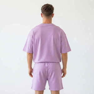 Ensemble survêtement LOGO pour homme : T-shirt et short avec fermeture éclair, ensembles décontractés surdimensionnés en coton et polyester, pull personnalisé pour homme - Product Image 5