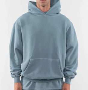 Hoodie Homme Streetwear Personnalisé en Gros, Coupe Oversize, Épais, Uni, Effet Délavé Vintage, Épaules Tombantes, en Coton French Terry - Product Image 1