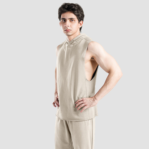 เสื้อกล้ามออกกำลังกายสั่งทำสำหรับผู้ชาย – ชุดออกกำลังกายระบายอากาศดีแห้งเร็วเป็นมิตรต่อสิ่งแวดล้อมผ้าฝ้าย/โพลีเอสเตอร์ - Product Image 2