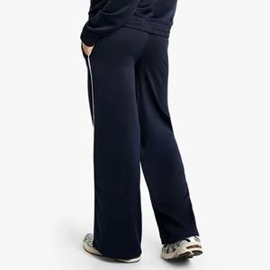 Pantalon large pour femme en toile de coton, coupe droite, taille haute, ample, longueur intégrale, style vintage, haute qualité, imperméable, hiver - Product Image 2