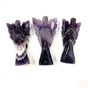 Vente en gros de magnifiques figurines d'anges en AMÉTHYSTE naturelle de 3 pouces, sculptures à la main, tours de fée d'amour, artisanat en cristal, anges - Product Image 2