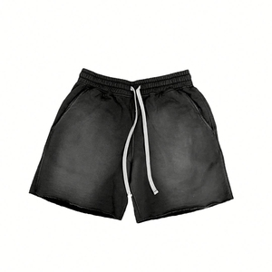 <b>Cropped</b> <b>Men's</b> Sports Shorts Summer Knit Casual Mid-length Slim Straight High Waist Drawstring Front Quick Dry Breathable - Product Image 2