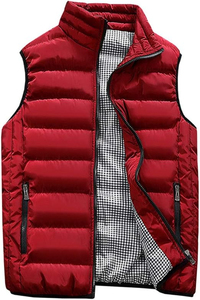 Chaleco Acolchado Verde para Hombre, Cuello Alto, Cierre de Cremallera, Cortavientos, Ropa de Invierno Informal, Color Sólido, Relleno de Poliéster, OEM - Product Image 6