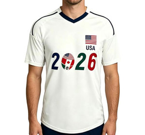 เสื้อฟุตบอล USA 2026 รุ่น Unisex แขนสั้น คอวี พิมพ์ลายดิจิทัล ระบายอากาศได้ดี ผ้าโพลีเอสเตอร์ตาข่าย ซับเหงื่อ สำหรับผู้ใหญ่ ทุกฤดูกาล - Product Image 1
