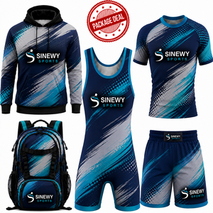 Pack de Vêtements Personnalisés pour Équipe de Lutte : Singlet, Rashguard, Short de Combat, Sweat à Capuche, Zip Court – Tenue d'Entraînement Athlétique Personnalisée - Product Image 2