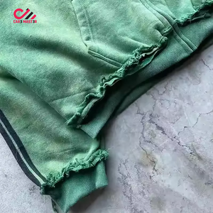 Conjunto de Chándal Deportivo para Hombre con Logotipo Personalizado, Estilo Urbano, Desgastado, con Cierre, 100% Algodón Felpa, Tallas Grandes - Product Image 3