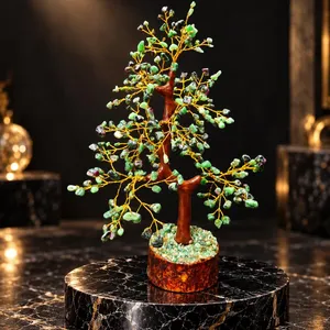 Árbol de Piedras Preciosas de Zoisita Rubí Hecho a Mano al por Mayor, Árbol del Dinero de Piedra Natural, Bonsái de Cristal para Decoración del Hogar - Product Image 5