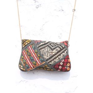 Casual Style Hand Embroidery Banjara Casual Fashion Open Closure <b>Chains</b> Patchwork <b>Mirror</b> Work Clutch Purse for Women's Daily Use - Product Image 5