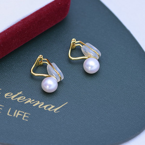 Boucles d'oreilles en perles noires naturelles en gros, 8-9 mm, accessoires en argent 925, tendance, simples, assorties pour des centaines de styles - Product Image 5