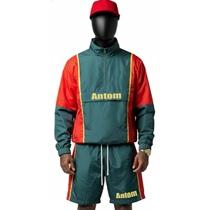 Conjunto de Chaqueta Cortavientos de Dos Piezas para Hombre, Hecho a Medida, 100% Nailon, Transpirable, Impermeable, con Cintura Elástica, para Verano - Product Image 6