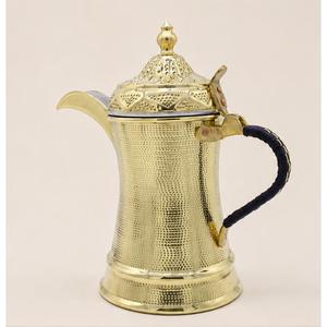 Handcrafted Traditional Arabic Dallah Coffee <b>Pot</b> Premium Gold Finished Brass <b>Tea</b> Kettle with Long Spout and Decorative Lid - Product Image 4