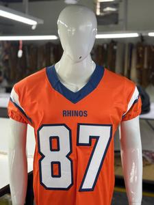 High Quality Sublimation Printing Stitched American <b>Retro</b> Football Uniform Lightweight <b>Fabric</b> V-Neck Oversize Football Uniform - Product Image 6
