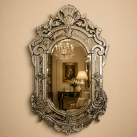 Miroir décoratif baroque vénitien de designer |   Miroir mural en verre de style antique de luxe avec cadre orné pour la décoration de la maison et des hôtels