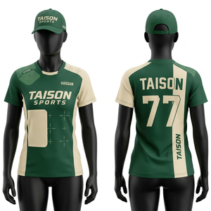 เสื้อเจอร์ซีย์ผู้หญิงคุณภาพสูง 160 GSM โพลีเอสเตอร์ สีเหลือง ทรงแอธเลติก แบบแผง ผ้าแห้งเร็ว พิมพ์โลโก้ตามสั่ง - Product Image 3