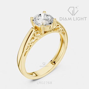 Bague de fiançailles en or blanc 14 carats avec diamant de laboratoire de 1,00 carat, couleur F+, clarté VS+, pavé rond, bague de fiançailles et de mariage certifiée IGI - Product Image 6