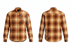 Camisa de Vestir Informal, Transpirable, de Alta Calidad, a Cuadros, de Franela, Manga Larga, con Botones, Mezcla de Algodón, Elegante, para el Trabajo - Product Image 5