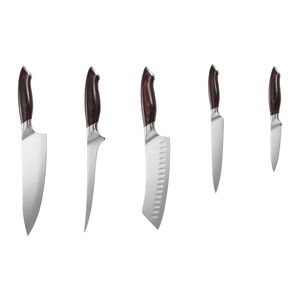 Set di 5 Coltelli da Cucina Professionali in Acciaio Inossidabile ad Alto Contenuto di Carbonio, Resistenti alla Ruggine, 3Cr13, per Tagli Precisi - Product Image 5