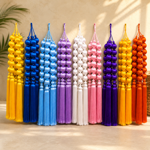 Multicolor Handmade Luxury Eco-Friendly Silk Fabric <b>Ball</b> Garlands Tassels Hanging Decoration Elegant Indoor Wedding Party Home - Product Image 1