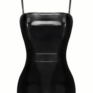 Corsé de cintura de cuero sintético negro para mujer, body de lencería sin costuras con control firme y bustier - Product Image 3