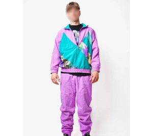 Sublimated Nylon Windbreaker <b>Set</b> Custom Wholesale USA Casual Autumn Jacket Pants Printed Urban Street Outfit Factory Supplier - Product Image 1