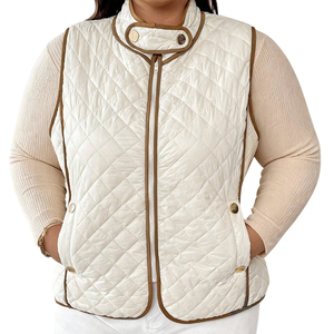 puffer vests stylish casual fashion winter wear clothes woman coat quilted puffer sleeveless women customized design puffer vest - Product Image 1