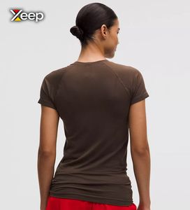 เสื้อยืดออกกำลังกายผู้หญิง XEEP Customize แบบลำลอง น้ำหนักเบา ทรงหลวม แขนสั้น ระบายอากาศดี คอวี ลายตัวอักษร ผลิตจากโพลีเอสเตอร์/คอตตอน - Product Image 2