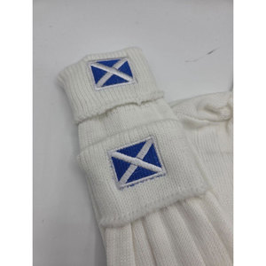 Scottish Highland Kilt Hose <b>Socks</b> - Embroidered Saltire Flag Custom <b>Wool</b> Blend Traditional Piper <b>Socks</b> Wholesale Highland Wear - Product Image 3