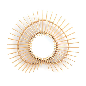 Home decor supplies hand-<b>crafted</b> heart shaped rattan <b>mirror</b> outstanding quality cane framed <b>mirrors</b> - Product Image 3