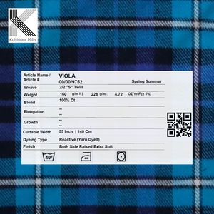 Tissu en flanelle 100% coton teint en fil, 160 GSM, bleu à carreaux, brossé des deux côtés, extra doux, fabricant OEM ODM en gros - Product Image 4