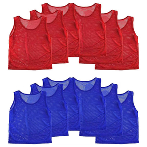 Custom Logo Unisex Adult Soccer Training Vest Sleeveless Red Blue Polyester Mesh Breathable Sport Jersey All Seasons Regular Fit - Product Image 6