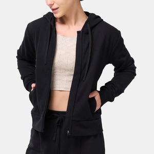 Sudadera con capucha reversible personalizada, precio de fábrica, 340GSM, conjunto de ropa para mujer para el aeropuerto, chaqueta de forro polar de poliéster de manga larga con cremallera para otoño e invierno - Product Image 2