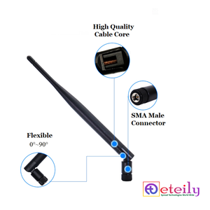 เสาอากาศยาง Eteily 4G 5dBi พร้อมหัวต่อแบบ Male Movable Connector มาตรฐาน IP65 ความถี่ 698-2700MHz ผลิตในอินเดีย - Product Image 3