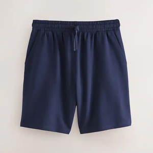Shorts de sport d'été pour hommes, respirants, en tissu peigné, écologiques, à séchage rapide, amples, taille mi-haute, décontractés, avec lacets - Product Image 1