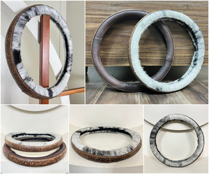Nuevos accesorios populares para el interior del coche, decoración y cubierta de protección para volante de cuero mecanizado a mano, pieles de vaca genuinas - Product Image 3