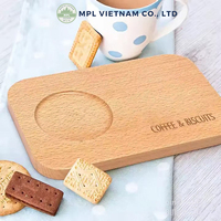 Plateau de service en bambou écologique de luxe avec gravure personnalisée du logo, plateau en bois avec porte-gobelet pour noix et biscuits