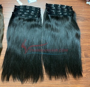 Vente en gros à pince à cheveux humains vietnamiens de luxe extensions de cheveux cuticules de cheveux naturels alignés sans enchevêtrement sans perte - Product Image 3