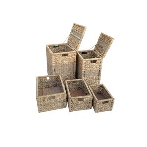 Panier de rangement en jonc de mer naturel de qualité supérieure, artisanat artisanal, plateau rectangulaire en jonc de mer coloré, paniers tissés décoratifs, Vietnam - Product Image 1