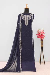 Traje Salwar de Diseñador Exclusivo para Mujeres Musulmanas, con Múltiples Piedras y Trabajo de Espejo, de Largo Extendido, de SHREE INDIAN EXPORTS - Product Image 2