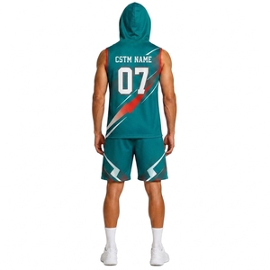 Maillot à capuche sans manches et short de sport haute performance personnalisés pour compétition et entraînement d'équipe 7 contre 7 - Product Image 2