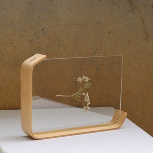 Superlative Quality Minimalist Wooden Photo <b>Frame</b> Rectangular Vertical Tabletop Handmade Clear Glass Insert - Product Image 5
