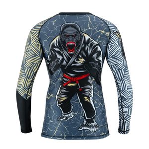 Custom Made Unisex Rashguard OEM Sublimation UPF 50 Yoga Active Wear UV Protection <b>Compression</b> Polyester Wholesale OEM Wholesale - Product Image 2