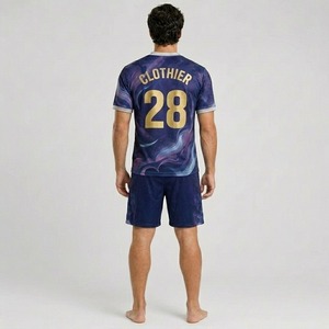 ชุดฟุตบอลชาย Genie แบบพิมพ์ลาย Sublimation ผ้าโพลีเอสเตอร์ระบายอากาศได้ดี เสื้อและกางเกงขาสั้น ชุดทีมสำหรับผู้ใหญ่ ชุดกีฬาฟุตบอล - Product Image 2