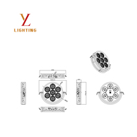 Lumière murale ronde rétro à matrice avec fond pour effet de scène, contrôle DMX512, IP20, LED blanc chaud, utilisation hôtelière, 7x40W