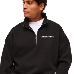 Sweat-shirt à col zippé noir pour homme personnalisé, streetwear haut de gamme, pull-over, fabricant de vêtements en marque privée OEM, fournisseur en gros - Product Image 1