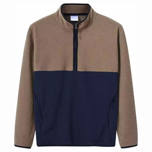 2026 New Design <b>Men's</b> Polar Fleece <b>Half</b> <b>Zip</b> <b>Jackets</b> Custom Embroidery Stand Collar Solid Pattern Winter Fleece <b>Men's</b> Sweatshirts - Product Image 2
