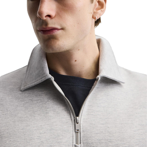 Sudadera gruesa con cuello polo y cremallera de un cuarto |   Suéter con Cuello Alto y Media Cremallera para Hombre, Gris, 100% Algodón, Felpa Francesa - Product Image 4