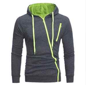 Sweat-shirt à capuche pour homme, couleur unie, coton tricoté, décontracté, pour l'automne, coupe classique, manches longues - Product Image 5